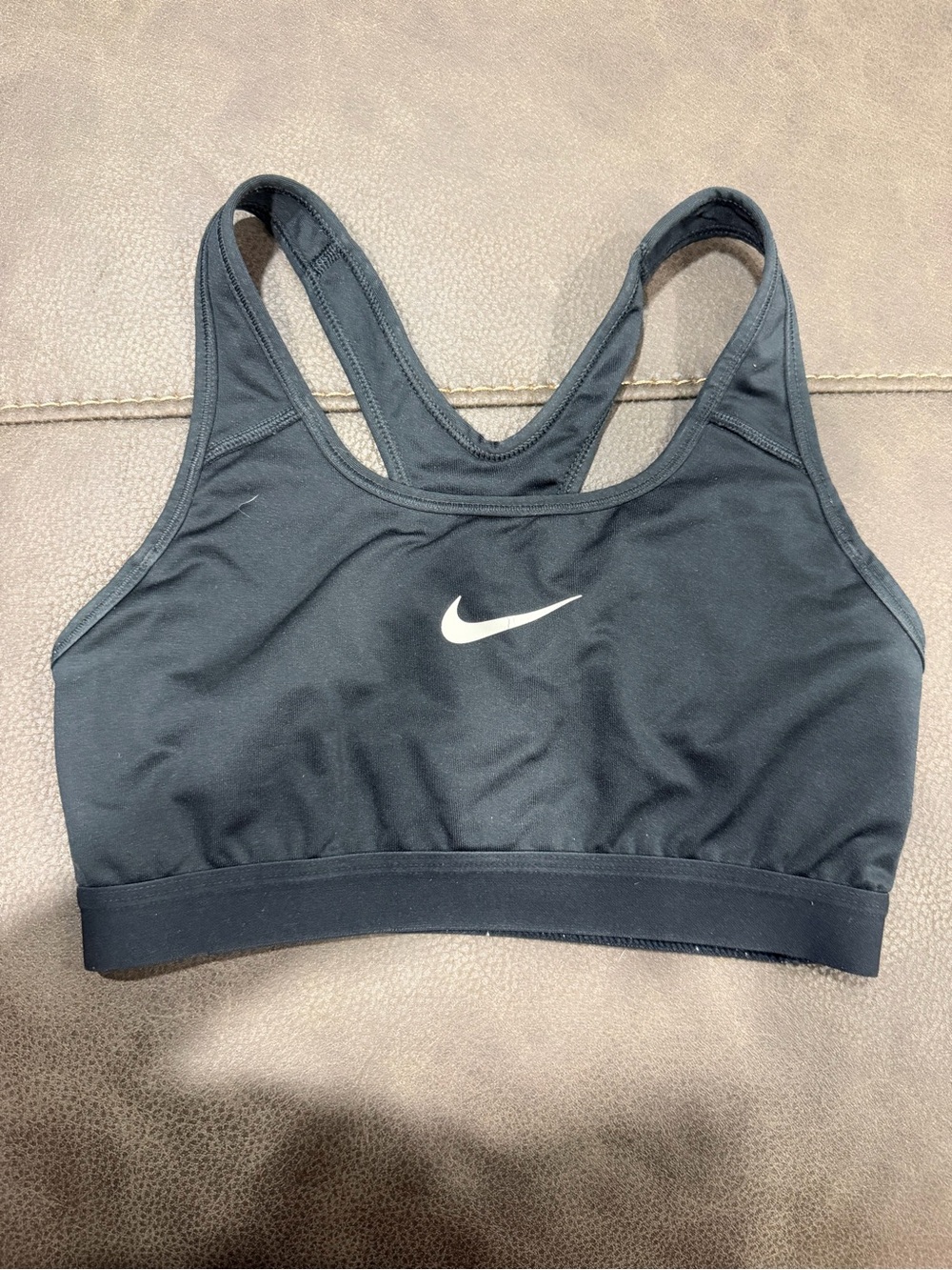 Nike Black Racerback Swoosh Sports Bra